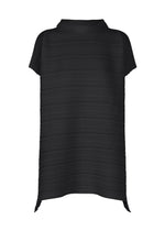 A product shot of the PLEATS PLEASE ISSEY MIYAKE PAPER BOUNCE KNIT shirt in black.