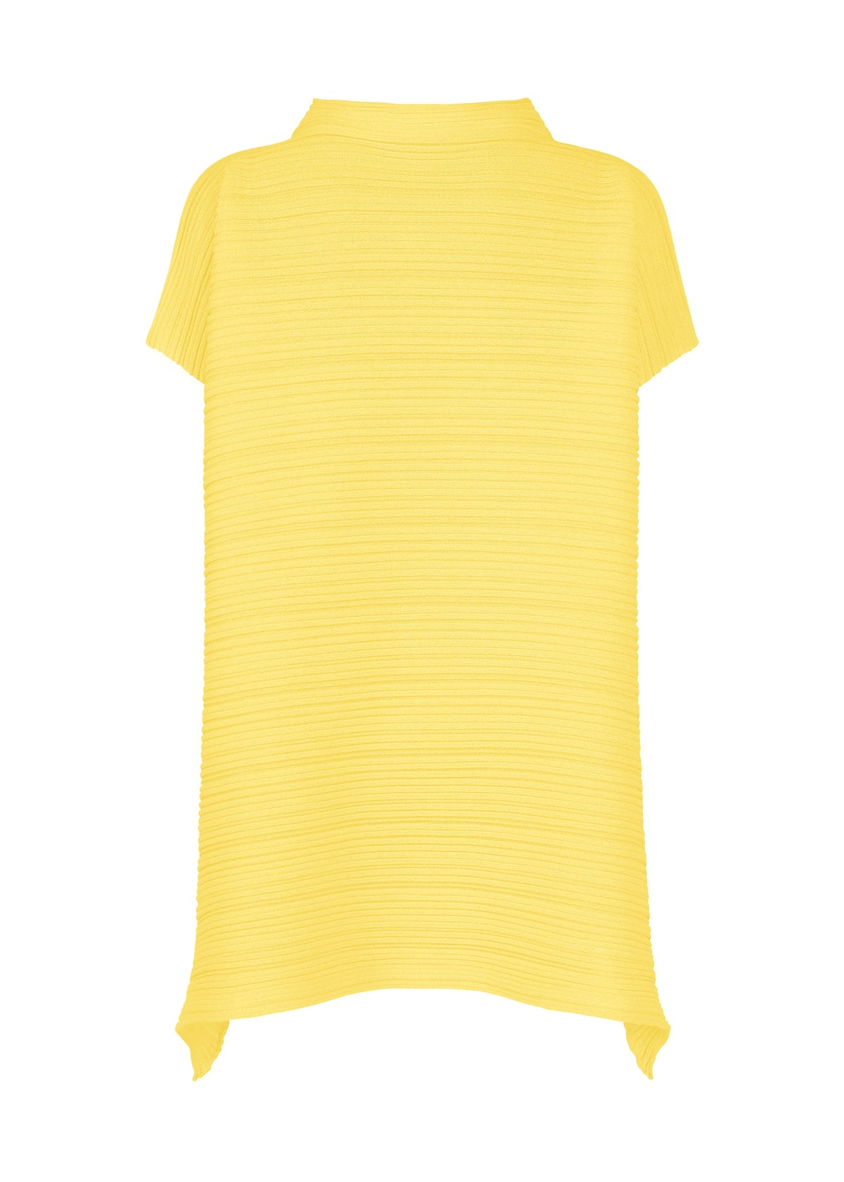 A detail shot of the PLEATS PLEASE ISSEY MIYAKE PAPER BOUNCE KNIT shirt.