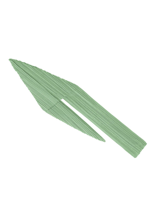A product shot of the PLEATS PLEASE ISSEY MIYAKE FOLD HOOD SCARF stole in grayish green.
