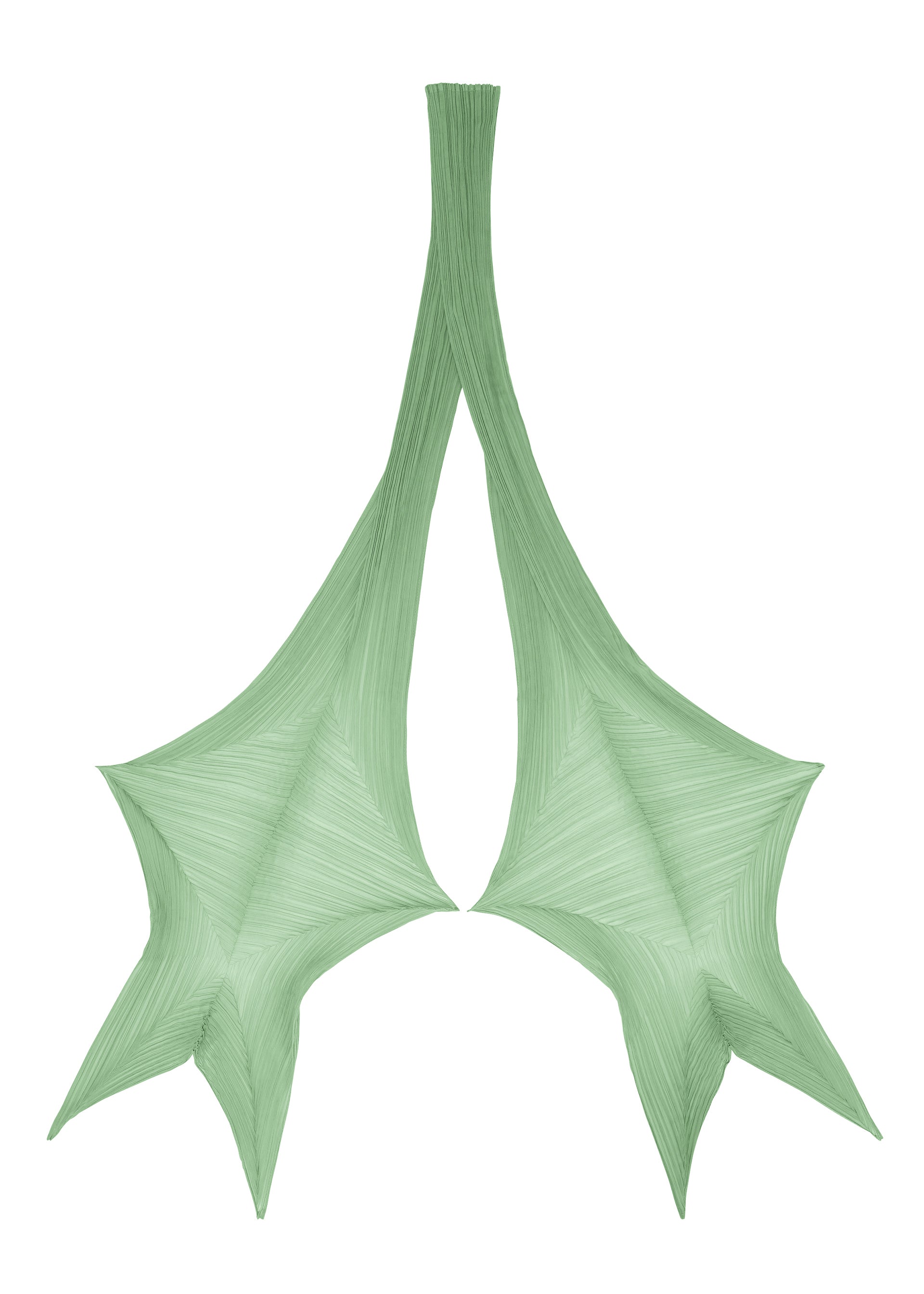A detail shot of the PLEATS PLEASE ISSEY MIYAKE FOLD HOOD SCARF stole.