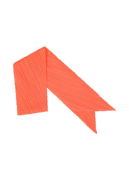 A product shot of the PLEATS PLEASE ISSEY MIYAKE MONTHLY SCARF SEPTEMBER stole in orange.