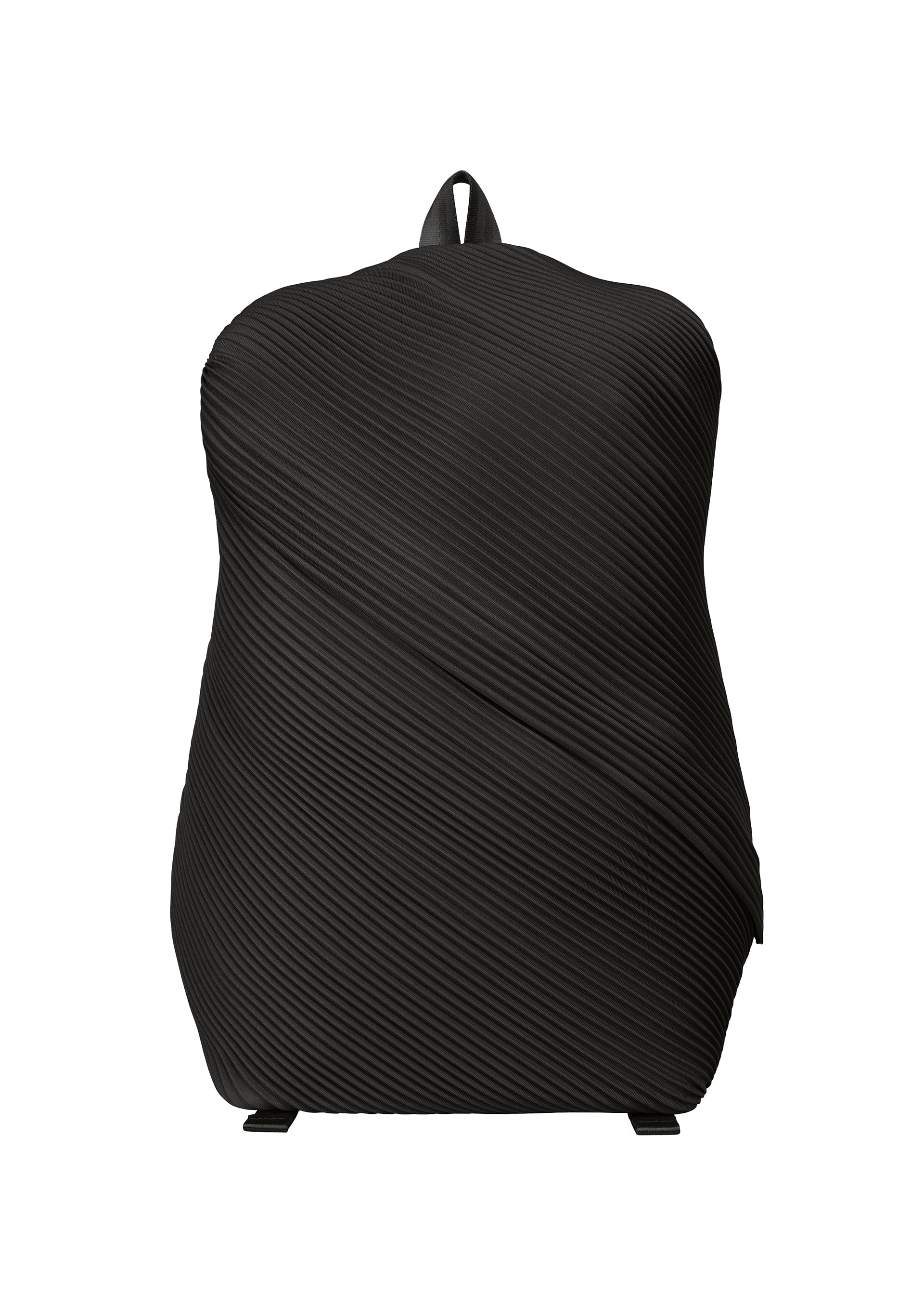 A product shot of the PLEATS PLEASE ISSEY MIYAKE BIAS PLEATS BACKPACK bag in black.