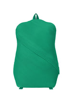 A product shot of the PLEATS PLEASE ISSEY MIYAKE BIAS PLEATS BACKPACK bag in fresh green.