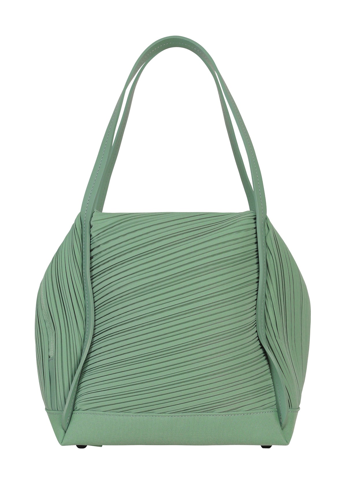A detail shot of the PLEATS PLEASE ISSEY MIYAKE BIAS PLEATS BAG bag.