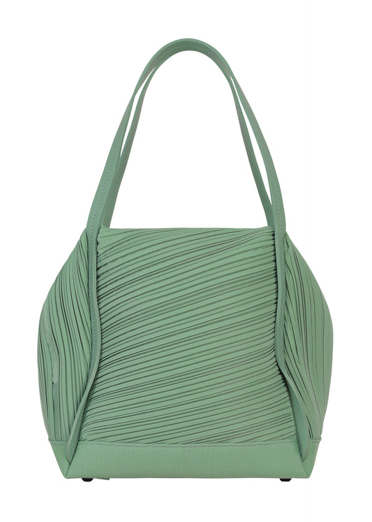A detail shot of the PLEATS PLEASE ISSEY MIYAKE BIAS PLEATS BAG bag.