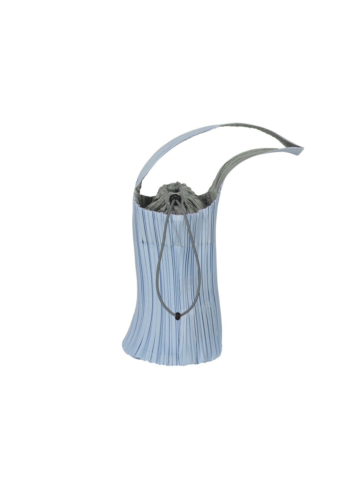 A product shot of the PLEATS PLEASE ISSEY MIYAKE PLEATS SWAN BAG bag in light blue.