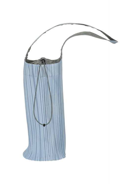 A product shot of the PLEATS PLEASE ISSEY MIYAKE PLEATS SWAN BAG bag in light blue.