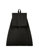 A product shot of the PLEATS PLEASE ISSEY MIYAKE PLEATS KNAPSACK bag in black.