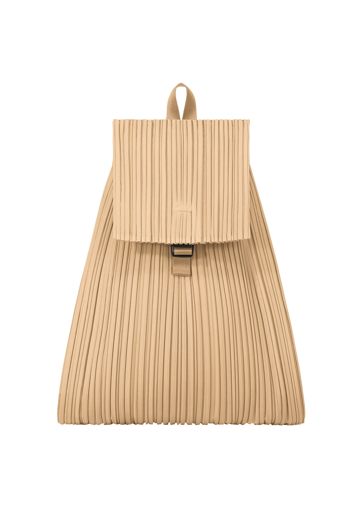 A product shot of the PLEATS PLEASE ISSEY MIYAKE PLEATS KNAPSACK bag in ash beige.