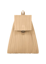 A product shot of the PLEATS PLEASE ISSEY MIYAKE PLEATS KNAPSACK bag in ash beige.