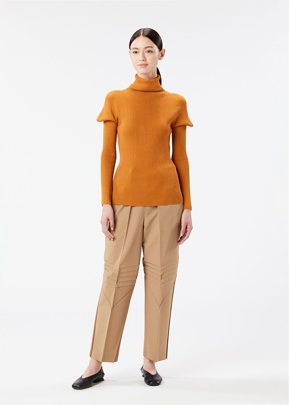 FLAT RIB KNIT Top Black