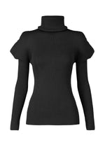 FLAT RIB KNIT Top Black